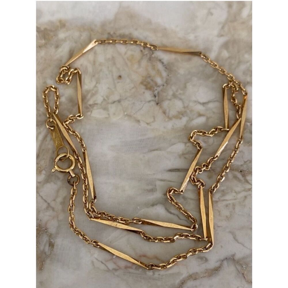 18K Yellow Gold Fancy Link 16” Chain - 3grams